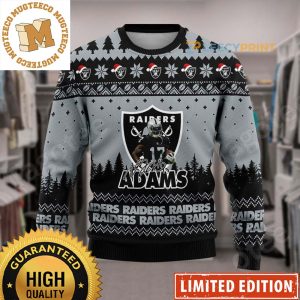Davante Adams 17 Las Vegas Raiders NFL 2023 Holiday Gifts Ugly Christmas Sweater
