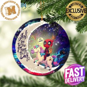 Deadpool Unicorn Love You To The Moon And Back Galaxy Personalized Christmas Tree Decorations Ornament