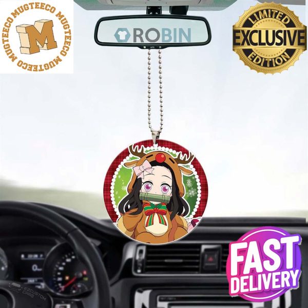 Demon Slayer Nezuko Reindeer Christmas Car Decorations Ornament