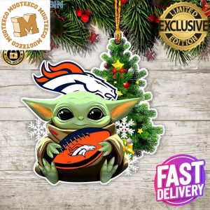 Denver Broncos Baby Yoda NFL Christmas Tree Decorations Ornament