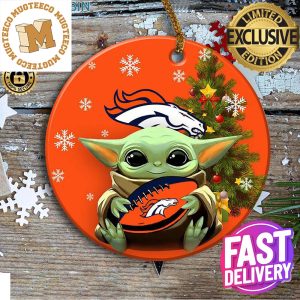 Denver Broncos Baby Yoda NFL Personalized Christmas Tree Decorations Ornament