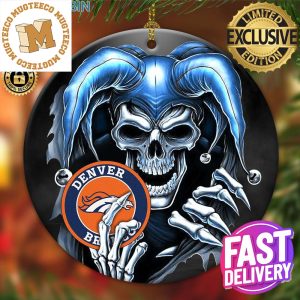 Denver Broncos NFL Skull Joker Personalized Christmas Tree Decorations Ornament