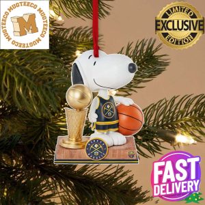 Denver Nuggets Snoopy Peanuts 2023 NBA Champions Trophy Christmas Tree Decorations Ornament