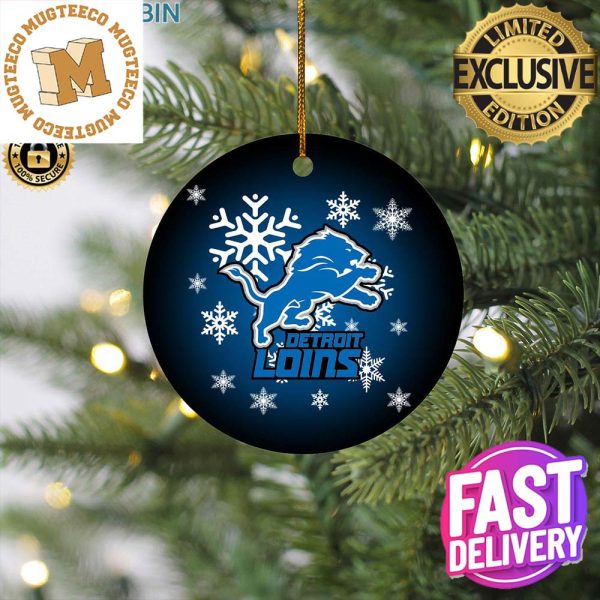 Detroit Lions NFL Christmas Merry Christmas Ceramic Ornament