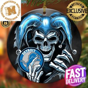 Detroit Lions NFL Skull Joker Christmas Tree Holiday Decorations Ornament