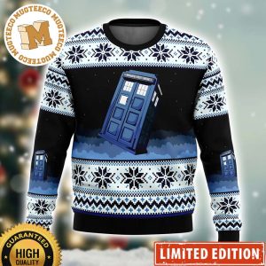 Doctor Who Tardis 2023 Xmas Holiday Custom Name Ugly Christmas Sweater