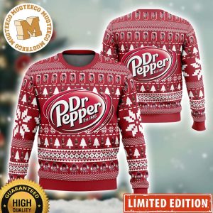 Dr. Pepper Big Logo Xmas 2023 Holiday Custom Name Ugly Christmas Sweater