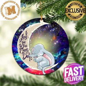 Dumbo Elephant Love You To The Moon And Back Galaxy Personalized Christmas Decorations Ornament