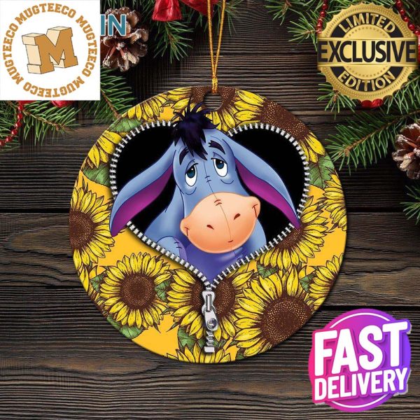 Eeyore Sunflower Zipper Holiday Gifts 2023 Christmas Tree Ornament