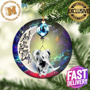 Elephant Love You To The Moon And Back Galaxy Christmas Decorations Ornament