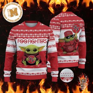 Foo Fighters Baby Yoda Badass Ugly Christmas Sweater