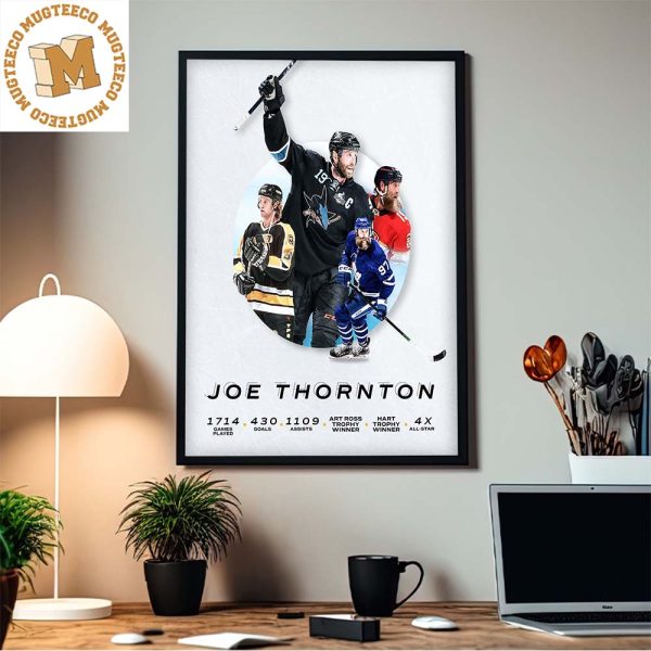 Former MVP Joe Thornton Retirement Summary Of All Titles Home Decor Poster Canvas