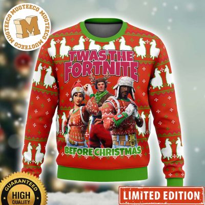Fortnite Twas Night Before Christmas Ugly Christmas Sweater - Mugteeco