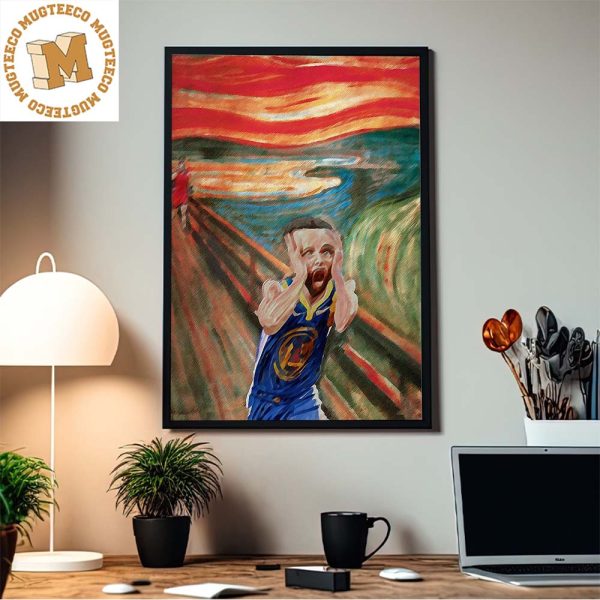 Funny Stephen Curry The Scream Art Scream Curry Home Decor Poster Canvas
