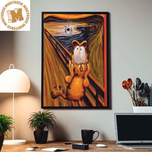 Garfield The Scream Art Spooky Month Is Here Home Decor Poster Canvas