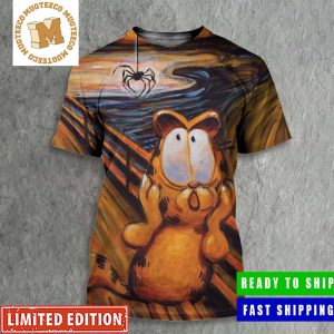 Garfield The Scream Art Spooky Month Is Here Poster All Over Print Shirt