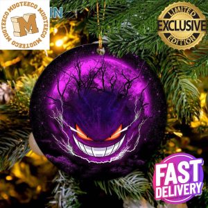 Gengar Pokemon Ghost Scary Moonlight Christmas Decorations Ceramic Ornament Holiday Gifts 2023
