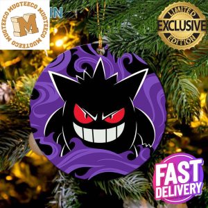 Gengar Pokemon Xmas Holiday Gifts Personalized Ceramic Christmas Ornament
