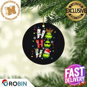 Grinch Ho Ho Ho Emoji Merry Christmas 2023 Decorations Ornament