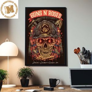 Guns N Roses Denver X Colorado X October 27th 2023 Fire Fighter Skull Home Decor Poster Canvas