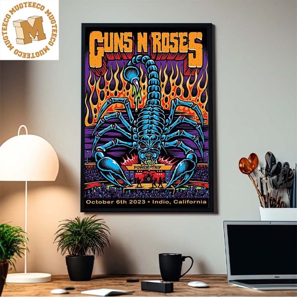 Guns N Roses Power Trip Rock Festival October 6th 2023 Indio California Home Decor Poster Canvas