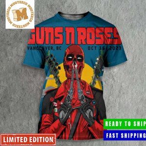 Guns N Roses Vancouver BC Show Oct 16th 2023 Deadpool Ryan Reynolds Style All Over Print Shirt