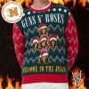 Guns N Roses White Snowflakes Pattern And Pink Color 2023 Ugly Christmas Sweater