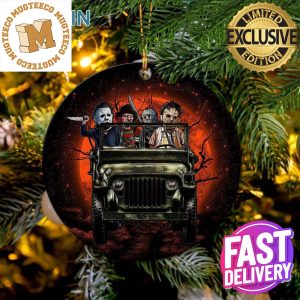 Halloween Horro Movie Ride Jeep Funny Holiday 2023 Christmas Decorations Ornament