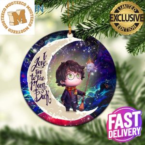Harry Potter Chibi Love You To The Moon And Back Galaxy Personalized Xmas Gifts Christmas Decorations Ornament