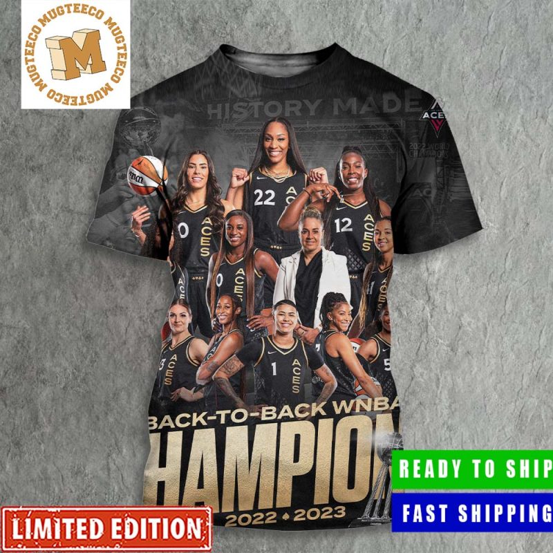 The Las Vegas Aces Back To Back 2023 Wnba Champions History Made Shirt -  Peanutstee