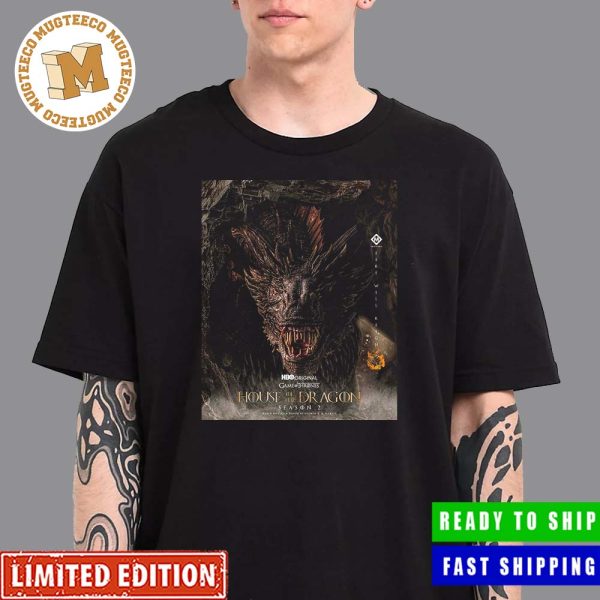 House Of The Dragon Season 2 Fire Will Reign HBO Original Game Of Thrones Poster Vintage T-Shirt