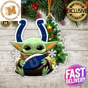 Indianapolis Colts Baby Yoda NFL Christmas Tree Decorations Ornament