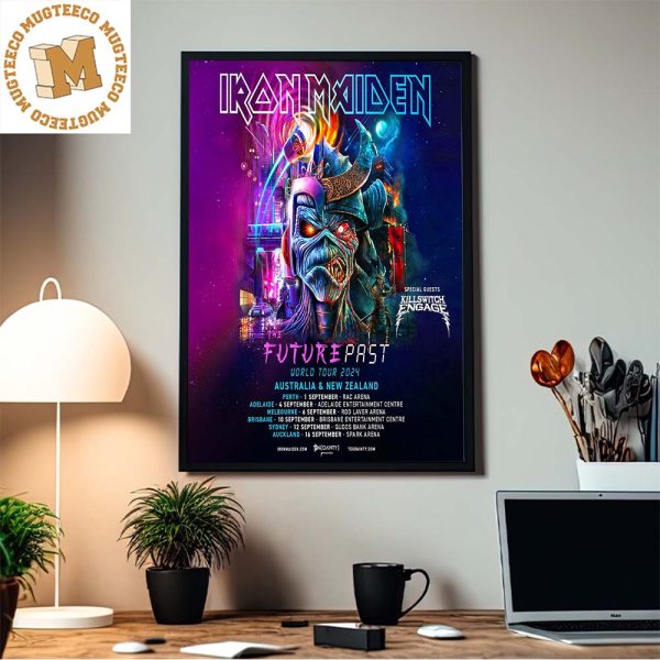 Iron Maiden Future Past World Tour 2024 Australia And New Zealand Home Decor Poster Canvas