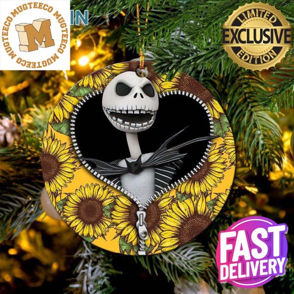 Jack Skellington Nightmare Before Christmas Sunflower Zipper Christmas Tree Decorations Ornament