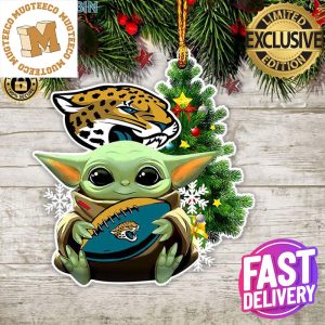 Jacksonville Jaguars Baby Yoda NFL Christmas Tree Decorations Ornament