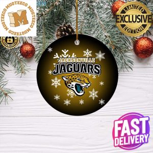 Jacksonville Jaguars NFL Merry Christmas Personalized 2023 Christmas Ceramic Ornament
