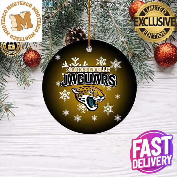 Jacksonville Jaguars NFL Merry Christmas Personalized 2023 Christmas Ceramic Ornament