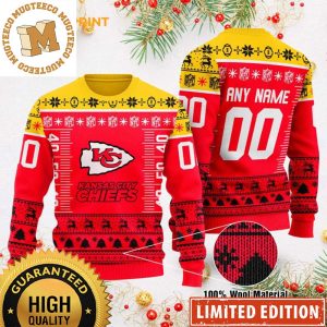 Kansas City Chiefs Custom Name Number Knitted Red Ugly Christmas Sweater