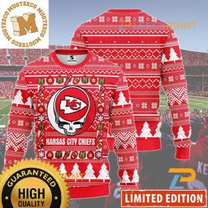 Kansas City Chiefs Grateful Dead Rock Band 2023 Holiday Gifts For Fan Knitted Red Ugly Christmas Sweater