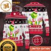 Kansas City Chiefs Grinch Hug NFL Christmas Wreath Knitted Red Ugly Christmas Sweater