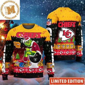 Kansas City Chiefs Grinch Toilet Funny NFL 2023 Holiday 3D Ugly Christmas Sweater