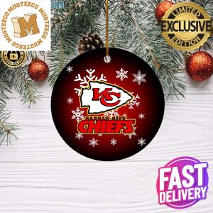 Kansas City Chiefs Merry Christmas Circle Ornament