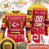 Kansas City Chiefs One Nation Under God Custom Name Red Gift For Fan Ugly Christmas Sweater