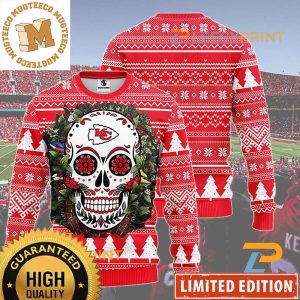Kansas City Chiefs Sugar Skull Flower Ugly Christmas Ugly Sweater -Chiefs Christmas Sweater