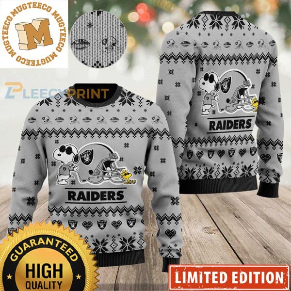 Las Vegas Raiders Snoopy Show Football Helmet Ugly Sweater