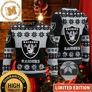 Las Vegas Raiders Snowflakes Pattern Ugly Christmas Sweater
