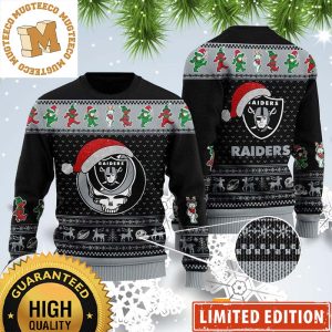 Las Vegas Raiders X Grateful Dead 3D Custom Name Ugly Christmas Sweater