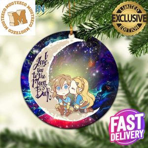 Legend Of Zelda Couple Chibi Couple Love You To The Moon And Back Galaxy Personalized Christmas Decorations Ornament