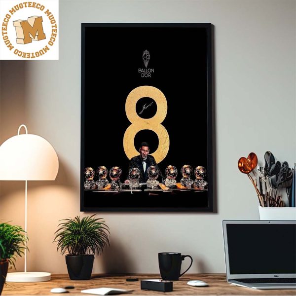 Lionel Messi 8 Ballon D’Or Winner Home Decor Poster Canvas