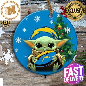 Los Angeles Chargers Baby Yoda NFL Personalized 2023 Holiday Gifts Christmas Decorations Ornament